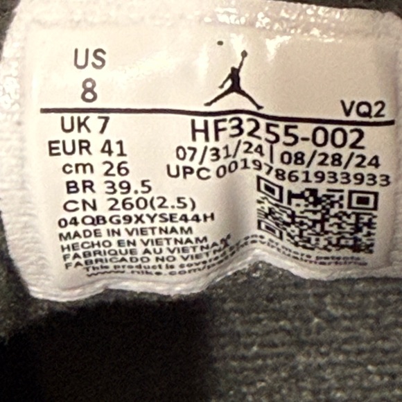 Jordan Flight Court-Anthracite Sail Varsity Red/White Men's Sz 8 HF3255-002 - Picture 8 of 8